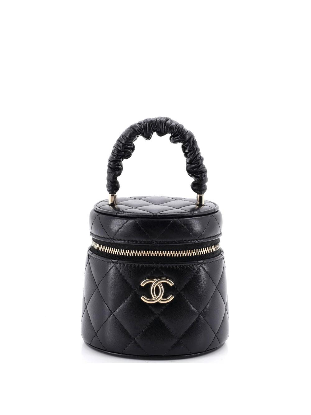 Chanel Cc Ruched Top Handle Vanity Case #374802C22B